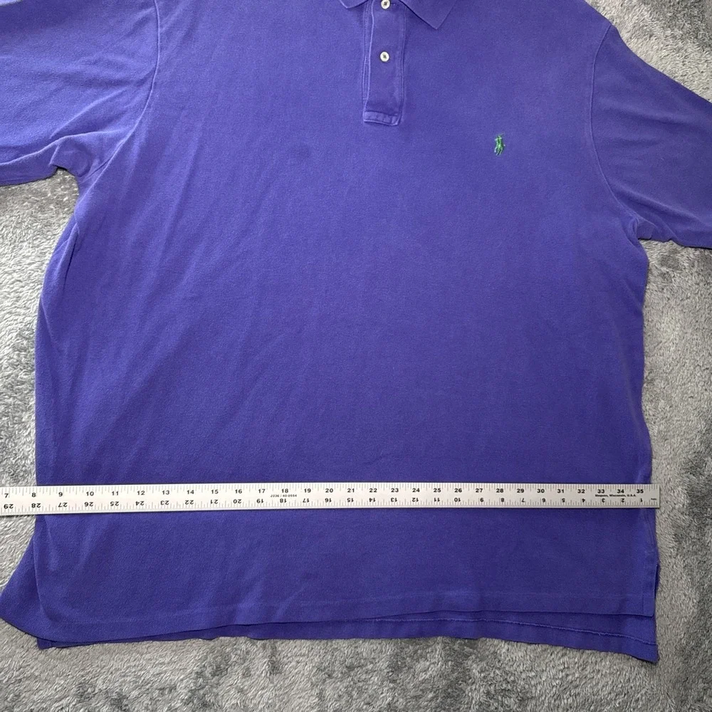 Polo Ralph Lauren Men's 3XLT Purple Short Sleeve Polo Shirt Green Pony